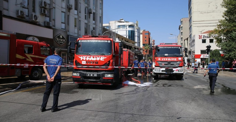 Denizli'de Tekstil Çarşısında Yangın