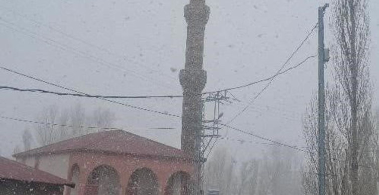 Diyadin'de Nisan Karı Yağdı