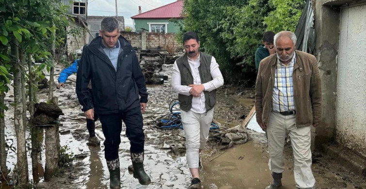 Diyadin'de sağanak yağışın ardından tüm kurumlar sahada