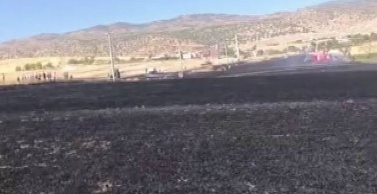 Diyarbakır'ın Silvan ilçesinde 100 dönümlük alan yandı