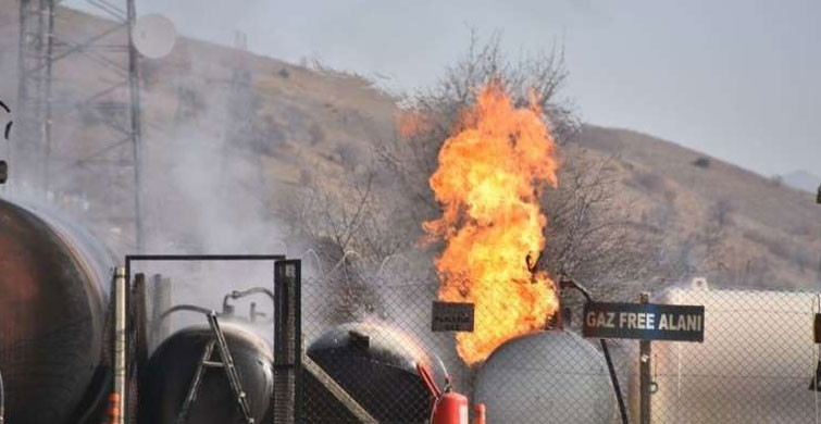 Dökme Gaz Tankında Yangın Çıktı