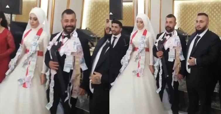 Düğünde Damadın Boynuna 'Pompalı Tüfek' Taktı!