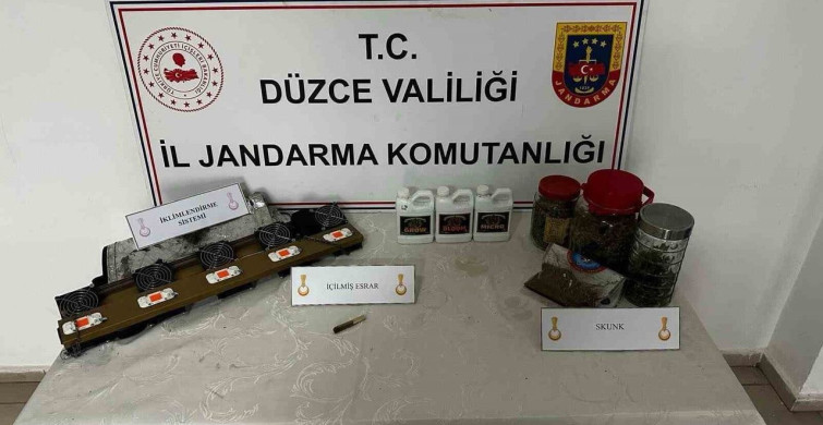Düzce'de Kenevir Üretimi Yapan İki Kardeş Suçüstü Yakalandı
