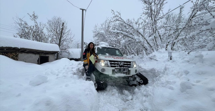 Düzce'de Paletli Ambulansla Hasta Kurtarma Operasyonu