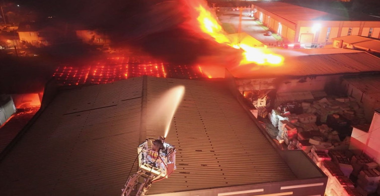 Düzce'deki Strafor Fabrikasında Yangın Çıktı