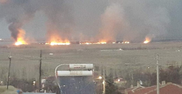 Eber Gölü'nde Korkutan Yangın