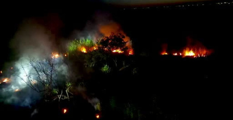 Eber Gölü'ndeki yangın, sulak alana ulaşınca kendiliğinden söndü