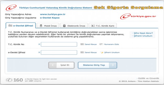 E-Devlet SGK Hizmet Sorgulama