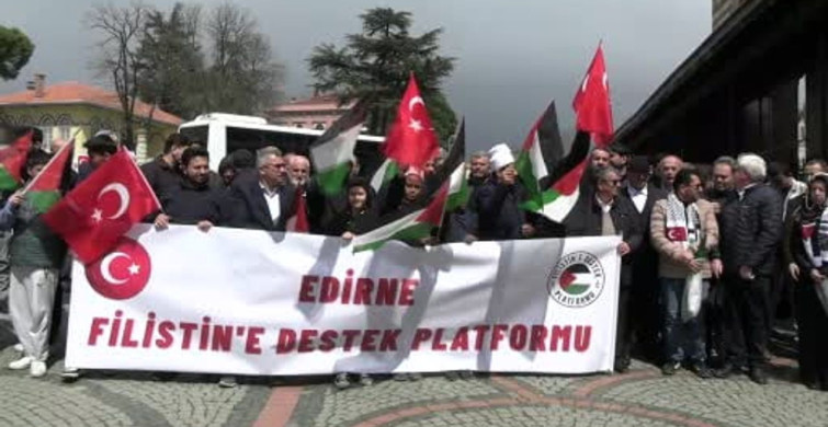 Edirne'de Filistin İçin Destek Gösterisi Yapıldı