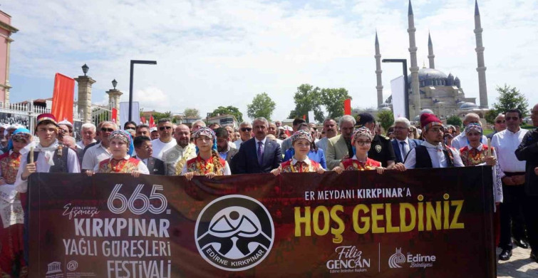 Edirne’de Kırkpınar’ın ağa karşılama geleneği bozulmadı