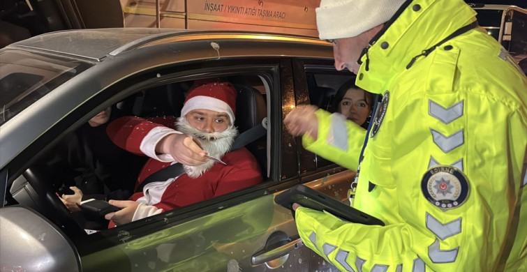 Edirne'de Yılbaşı Trafik Denetiminde Renkli Anlar