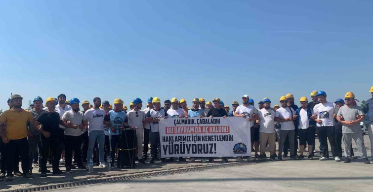 Edirne'deki Madenciler Ücretlerini Almak İçin Eylemde