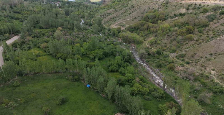 Ekerek köyünün doğal güzellikleri havadan görüntülendi