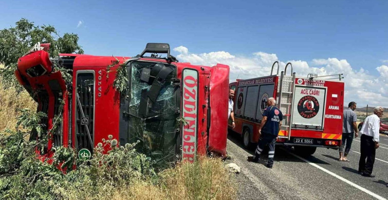 Elazığ'da tır devrildi: 1 yaralı