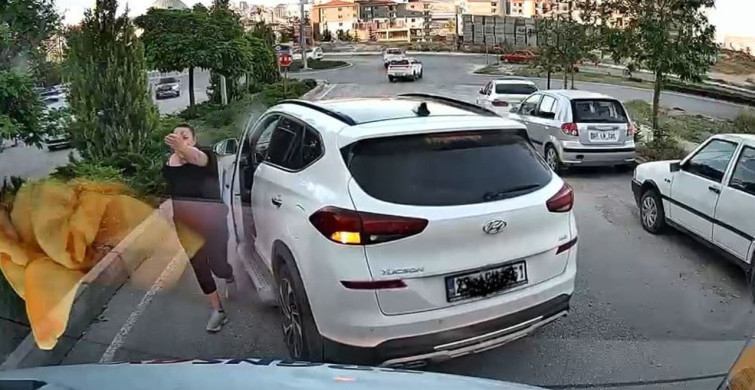 Elazığ'da trafikte yol kesen sürücünün anları kamerada