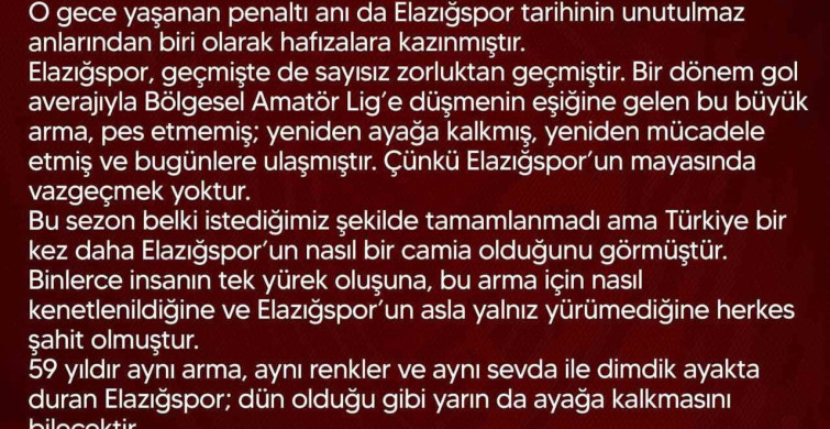 Elazığspor: Küllerinden Yeniden Doğacağız