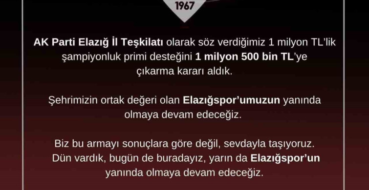 Elazığspor'a Destek Artıyor