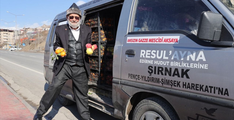 Elmacı Dede Hakkari'deki Askerlere Meyve Götürdü