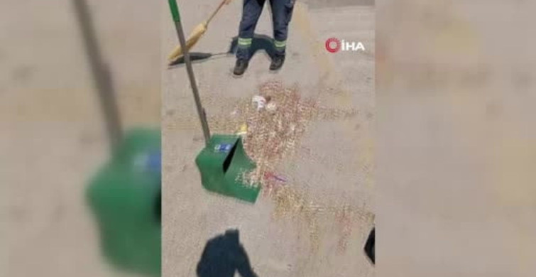 Elmadağ’da vatandaş, yere atılan çöplere tepki gösterdi
