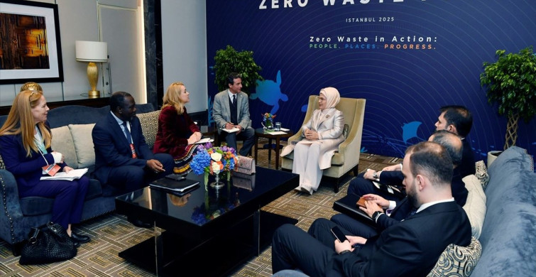 Emine Erdoğan ile UNECE İcra Sekreteri Tatiana Molcean Arasında Sürdürülebilirlik Görüşmesi