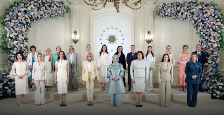 Emine Erdoğan, NATO marjında lider eşleriyle çankaya köşkünde bir araya geldi