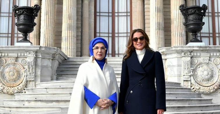 Emine Erdoğan, Ürdün Kraliçesi Rania ile Dolmabahçe Sarayı'nda Buluştu