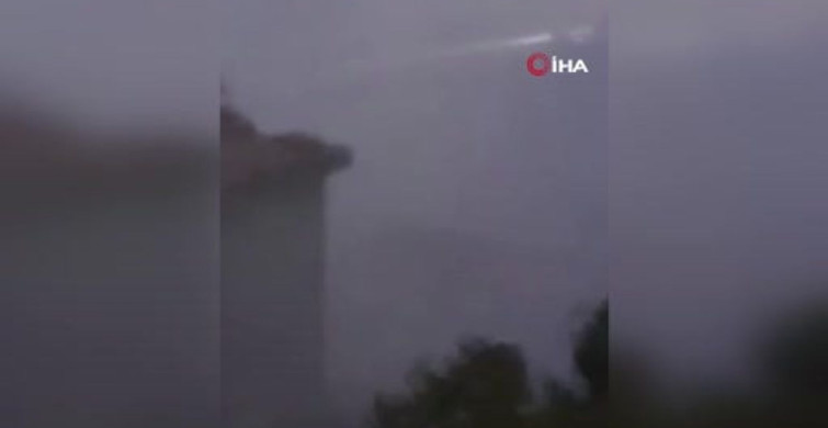 Erdek'te yıldırım düşmesi sonucu yangın çıktı