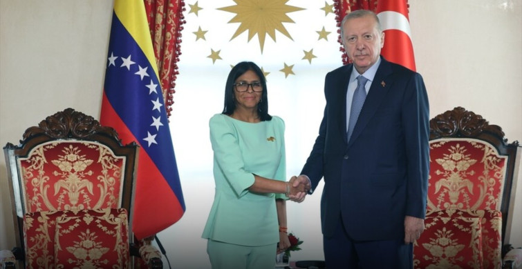 Erdoğan, Venezuela Geçici Devlet Başkanı Rodriguez’i Dolmabahçe’de  Resmi Törenle Karşıladı