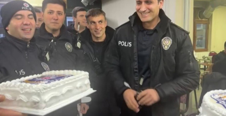Erzincan'da Polisler için Sürpriz Kutlama