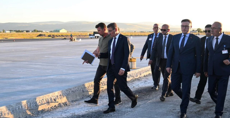 Erzurum havalimanındaki çalışmalar yerinde incelendi