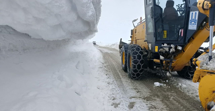 Erzurum Kırsalında Karla Mücadele Devam Ediyor