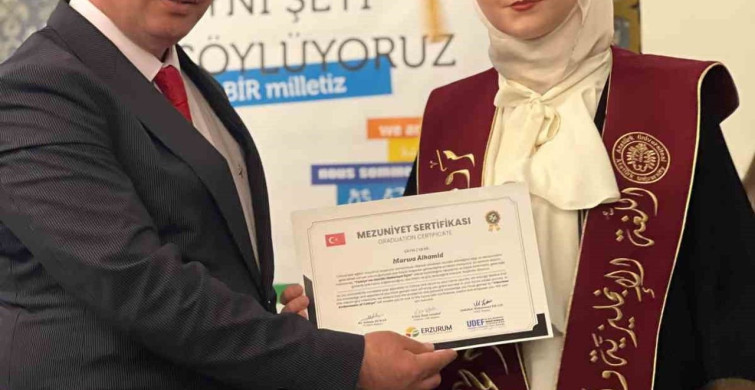 Erzurum'da eğitim alan uluslararası öğrenciler memleketlerine uğurlandı