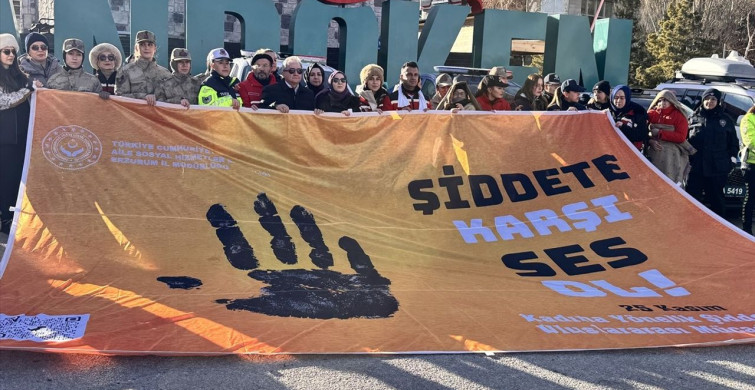 Erzurum'da Kadına Yönelik Şiddete Karşı Yürüyüş Gerçekleştirildi