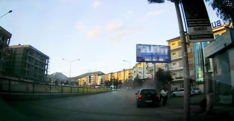 Erzurum'da kontrolden çıkan araç iki genci ölümden kurtardı