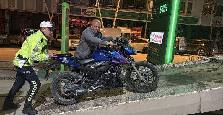 Erzurum'da Motosiklet Sürücüsüne Ceza ve Ehliyetine El Konuldu