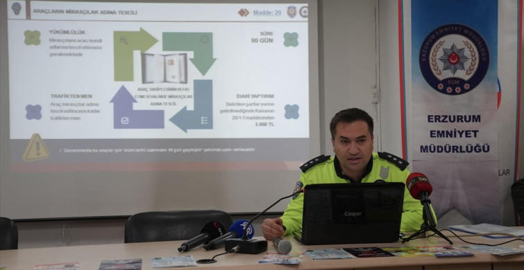 Erzurum'da Polis Memuruna İlk Trafik Cezası