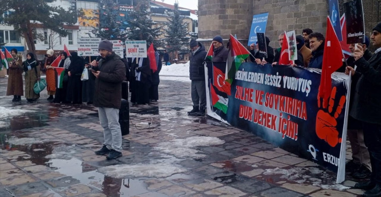 Erzurum'da Sağlık Çalışanlarından Gazze İçin 115. Haftada Sessiz Yürüyüş