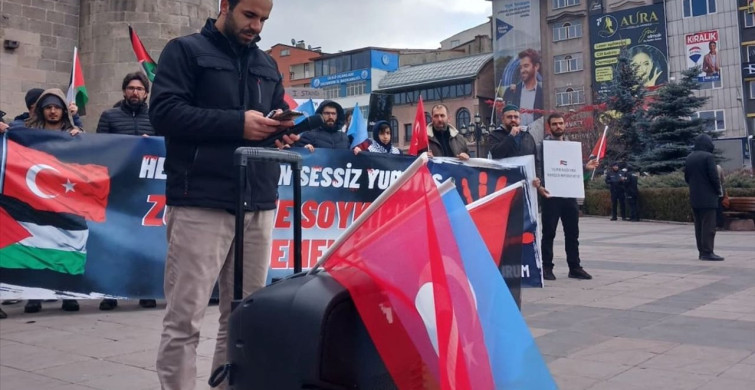 Erzurum'da Sağlık Çalışanlarından Gazze İçin Sessiz Yürüyüş