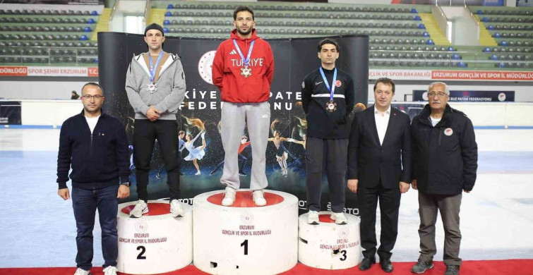 Erzurum’da short track Türkiye şampiyonası madalyaları sahiplerini buldu