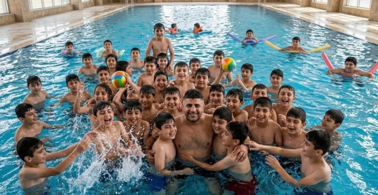 Erzurumlu iş insanından köy çocuklarına havuz jesti: 2 bin 500 çocuk ilk kez havuzla buluştu