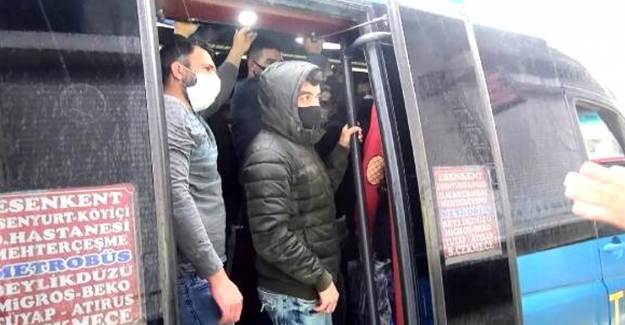 Esenyurt'ta Coronavirüs Kuralına Uymayan Şoför Minibüse 35 Yolcu Aldı