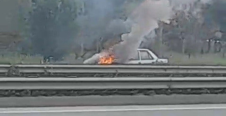 Eskişehir Çevre Yolu'nda Otomobil Yangını