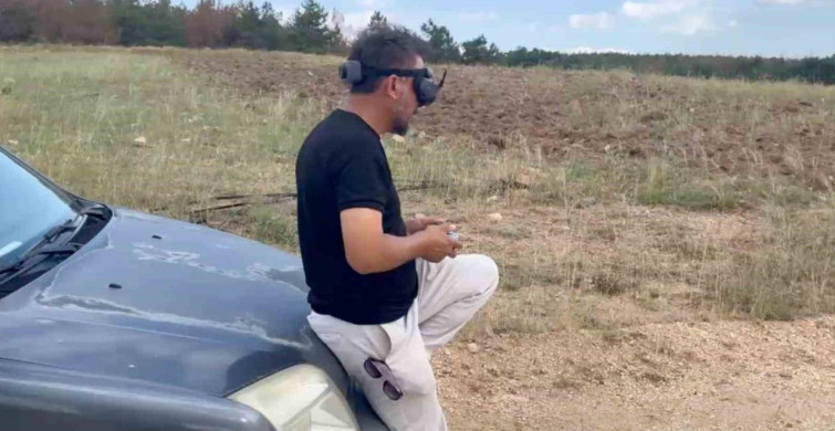 Eskişehir'de kaybolan gebe inek için dronla arama çalışması başlatıldı