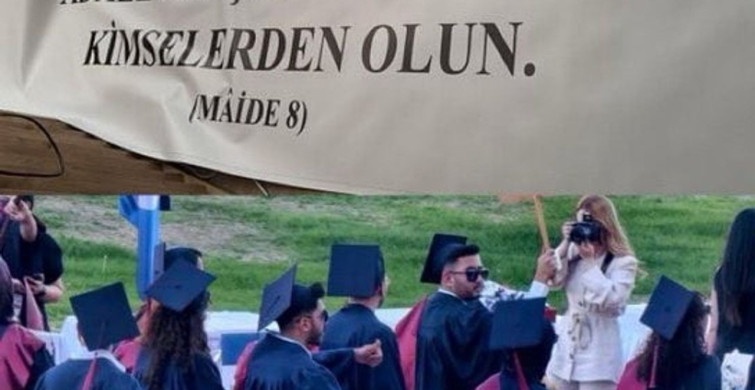 Eskişehir'de mezuniyet töreninde ayet-i kerime pankartına engel