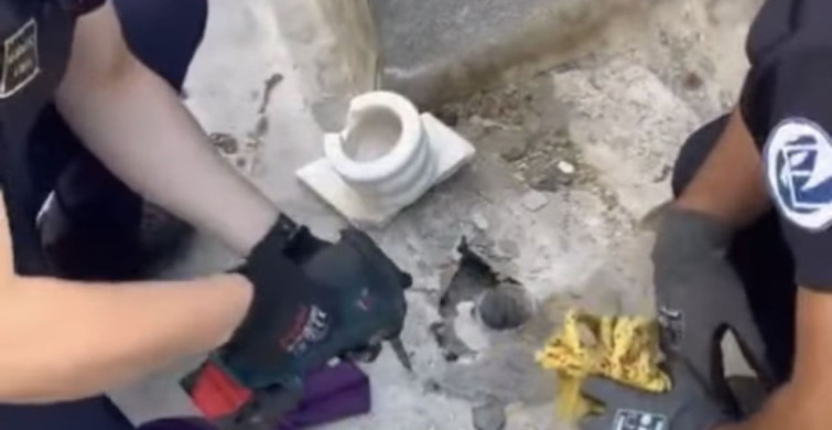 Eskişehir'de teras gider borusuna düşen kediyi itfaiye kurtardı