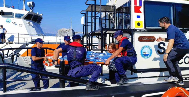 Fethiye'de gezi teknelerinde yaralanan iki vatandaşa tıbbi tahliye