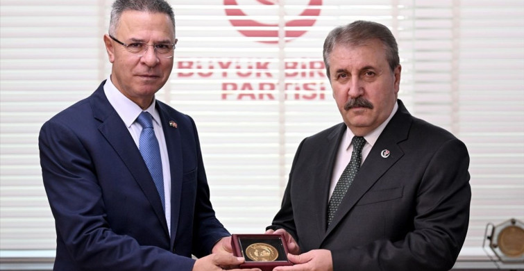 Filistin Büyükelçisi Faed Mustafa, BBP Genel Başkanı Mustafa Destici'yi Ziyaret Etti