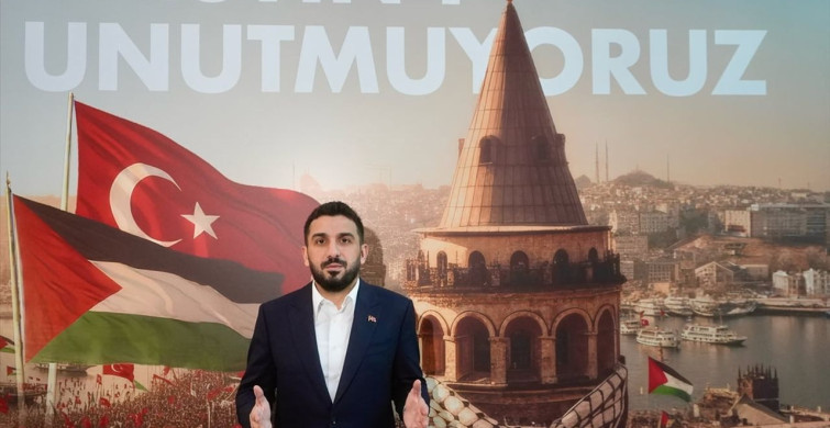 Filistin'e Destek İçin Galata Köprüsü'nde Yürüyüş