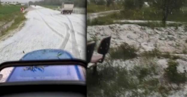 Fındık Büyüklüğünde Dolu Yağdı, Etraf Beyaza Büründü