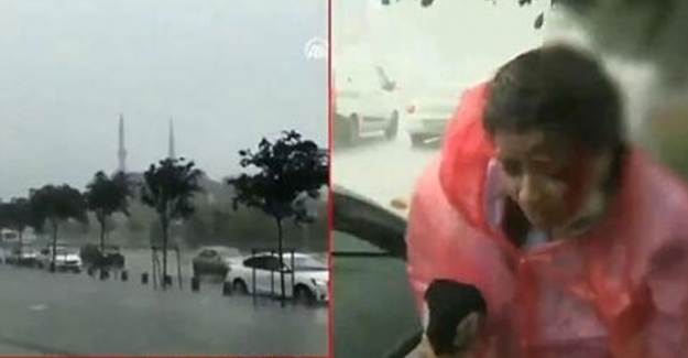 Fırtınada Yayın Yapan A Haber Muhabiri Kanlar İçinde Kaldı